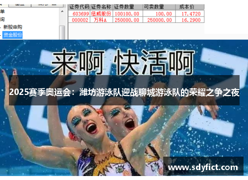 2025赛季奥运会：潍坊游泳队迎战聊城游泳队的荣耀之争之夜